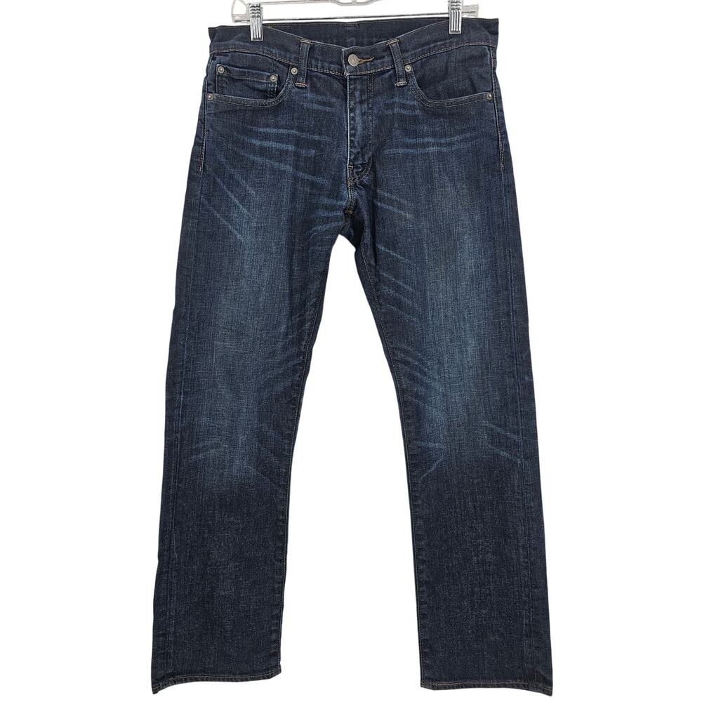 Levi's Mens size 33/32 514 Classic Straight Fit Denim Jeans Dark Wash Blue